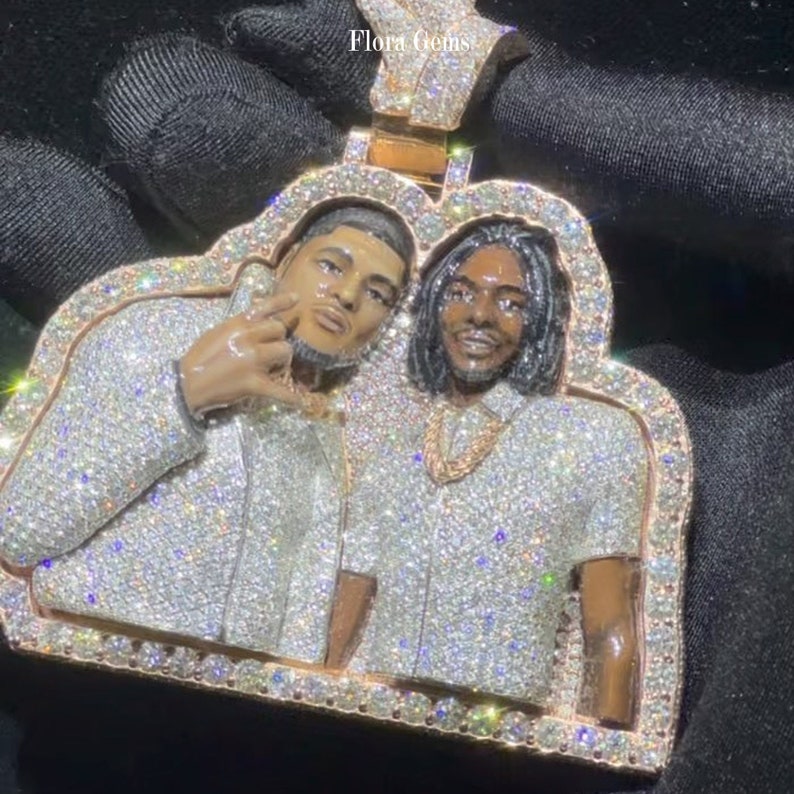 Custom Made Emamel 3D Character Pendant VVS Moissanite Memory Etsy