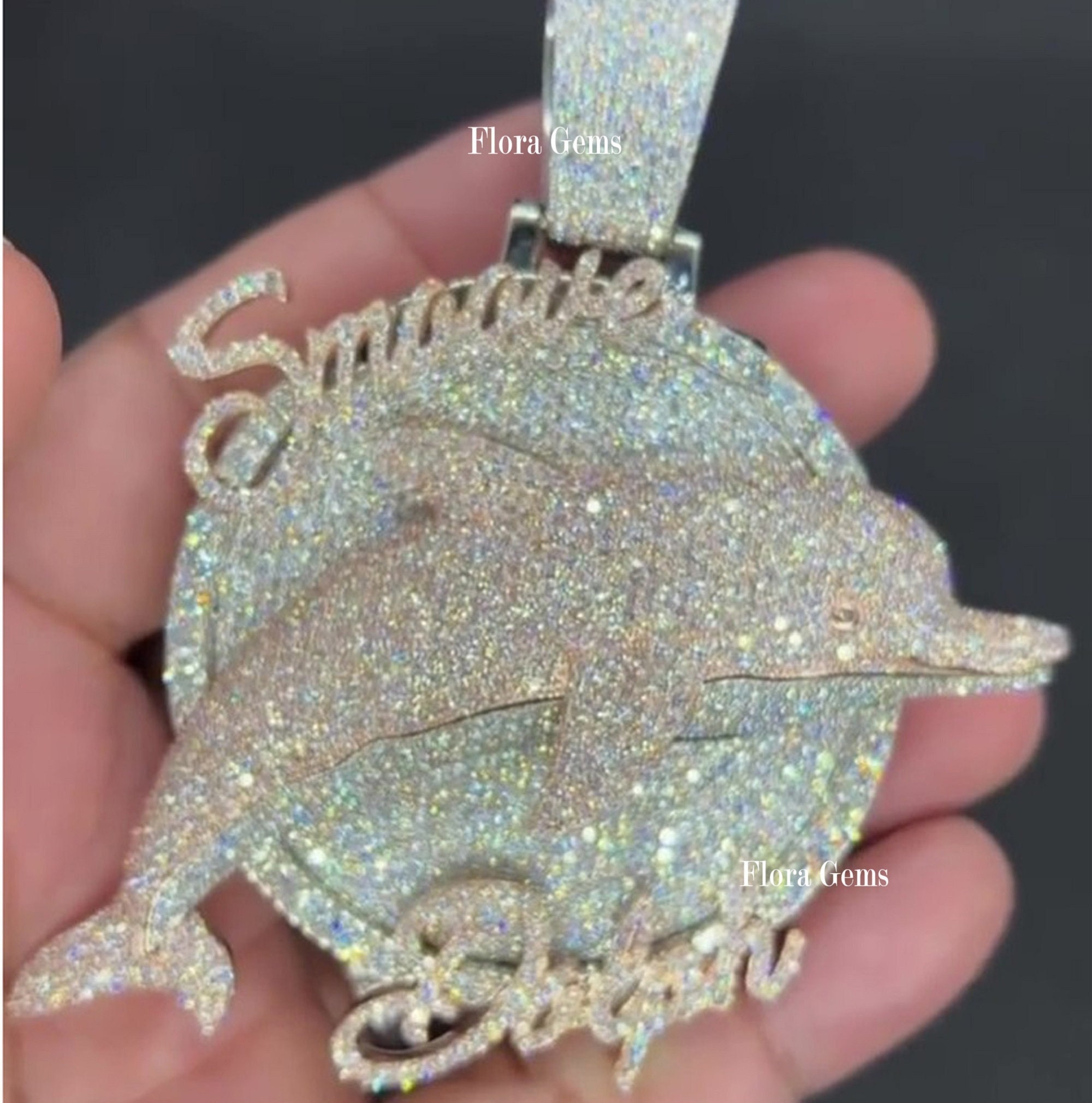 H CIRCE MOISSANITE PENDANT NECKLACE GOLD