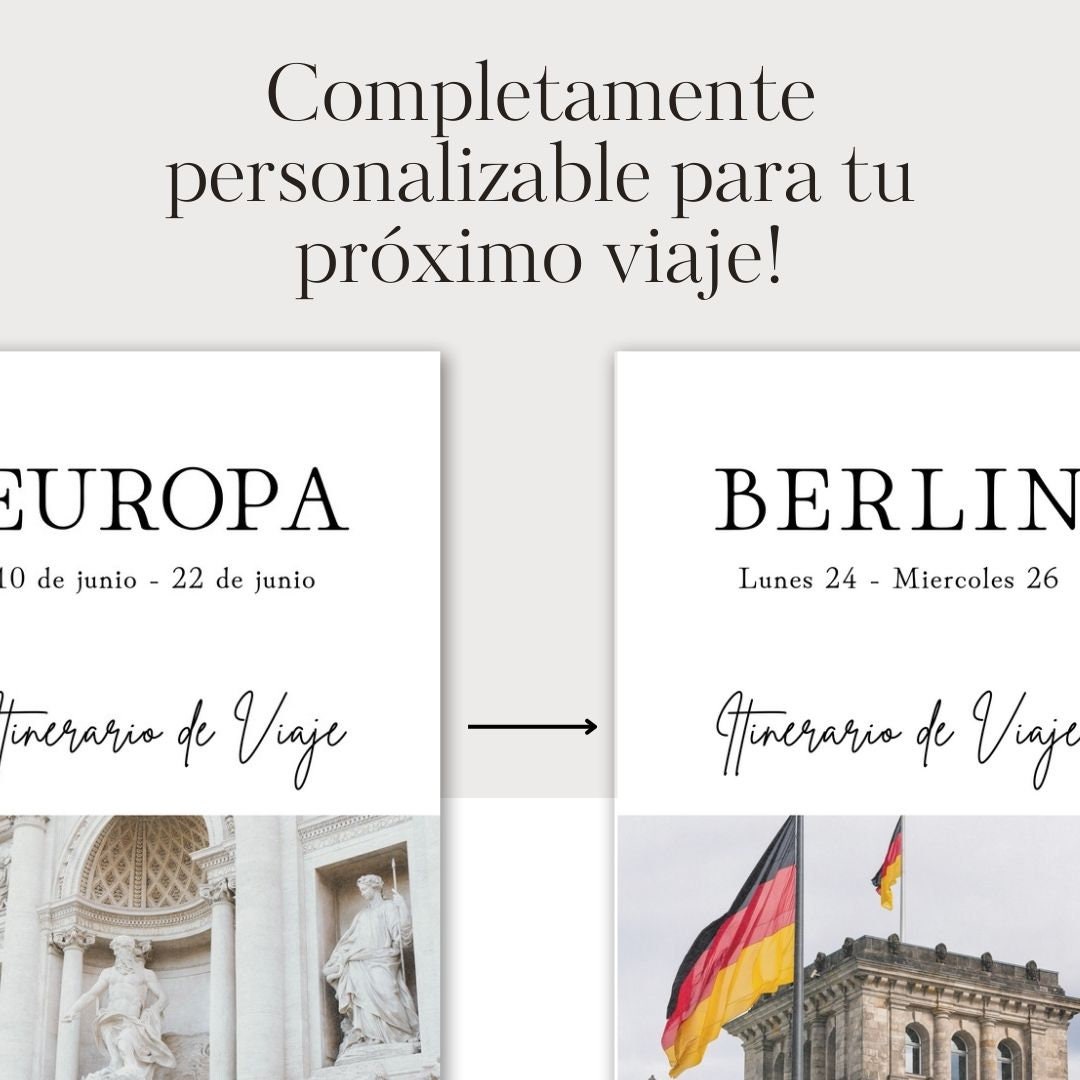 Itinerario De Viaje, Plantilla Para Itinerario De Viaje, Spanish Travel ...