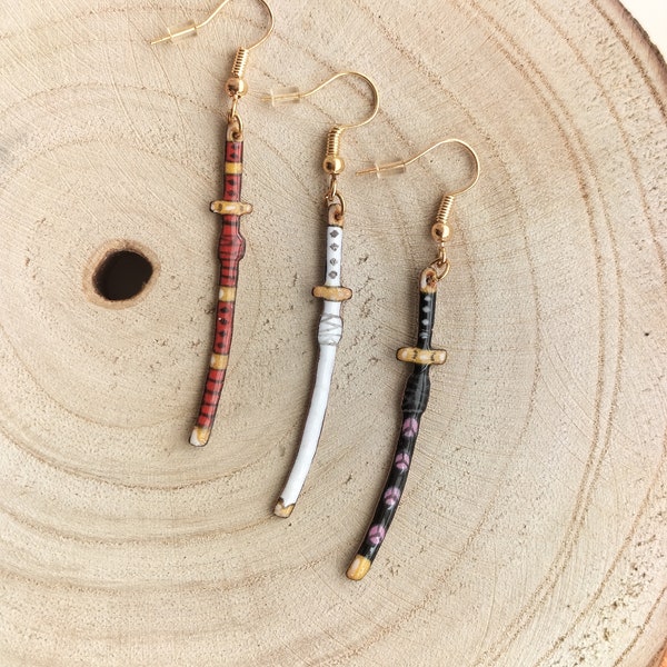 Boucles d'oreilles Zoro katana