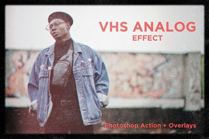 VHS Analog Looking Photo Effect Overlay Actions Etsy
