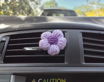 Car Daisy Puff Flower Clip for Air Conditioner Vent Clip Decoration | Cute Car Decor