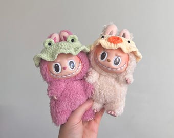 Handmade Crochet Amigurumi Animal Hats for Doll | Piggy, Bear, Chick, Froggy