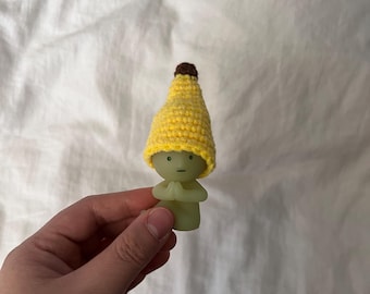 Sombrero de plátano Smiski de crochet