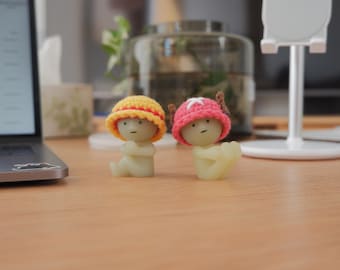 Gehäkelter Smiski Einteiler Luffy and Chopper Hat