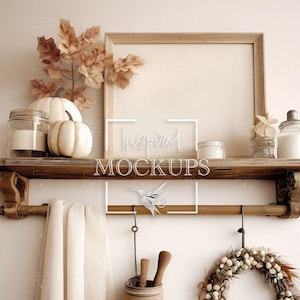 Herbst Rahmen Mockup, Halloween Kunst Mockup, Poster Mockup, Herbst Art Mockup, Wand Kunst Mockup, Interior Mockup, PSD Smart Objekt Mockup, 8x10