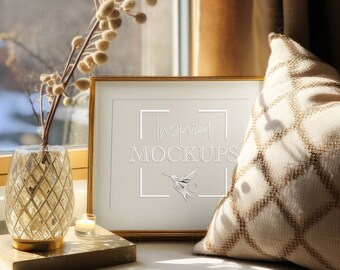 Cozy Interior 8x10 Frame Mockup, Poster Mockup, Frame Mockup, Wall Art Mockup, Horizontal Frame Mockup, Interior Mockup, Smart Object Mockup