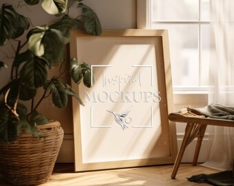 Modern Interior Frame Mockup, Poster Mockup,  Wall Art Mockup, Vertical Frame Mockup, Interior Mockup, PSD Smart Object Mockup, A ISO Ratio