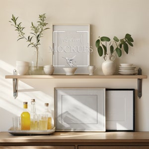 Maqueta de marco de cocina con 3 marcos, Maqueta de arte de pared, Maqueta de póster, Maqueta de interior, Maqueta de marco, Maqueta de 3 marcos, Maqueta de objeto inteligente PSD