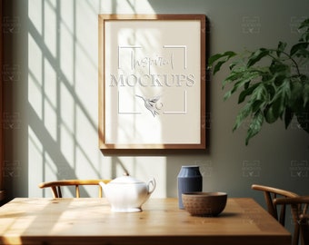 Maqueta de marco de comedor, Maqueta de póster, Maqueta de arte de pared, Maqueta de marco digital, Maqueta de interior, Maqueta PSD de objeto inteligente, Relación 4:5 16x20