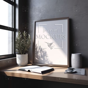 Modern Office Frame Mockup,  Poster Mockup, Wall Art Mockup, Digital Frame Mockup, Interior Mockup, Smart Object PSD Mockup, 3:4 Ratio 12x16
