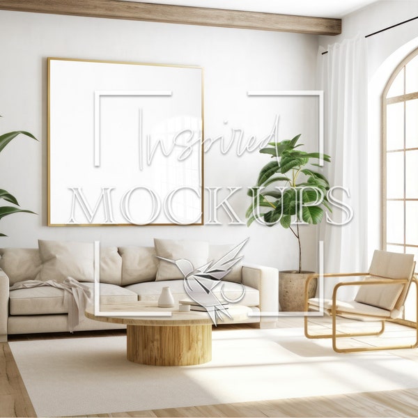 Modern Frame Interior Mockup with Reflection, Mockup Frame, Poster Mockup, Art Frame Mockup, Digital Frame Mockup, Interior Mockup, PSD