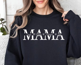 Custom Mama Sweatshirt, Custom Kid Name Sweatshirt, With Kids Names Sweater, Personalized Mom Sweat, Trendy Mom Sweat, Gift For Mothers Day