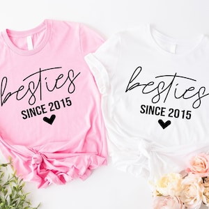 Personalized Besties Shirt, Besties Since Shirt, Custom Best Friends Gift,Besties Matching Shirt,Bff Matching Tee,Cute Besties Birthday Gift