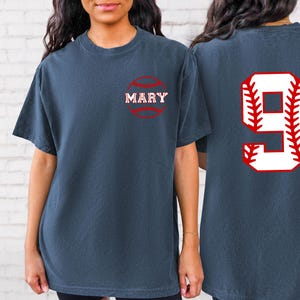 Comfort Colors Custom Name Baseball T-Shirt, Personalized Baseball Mom T Shirt, Baseball Name Shirt, Baseball Lover Shirt, Sport Mom Shirt
