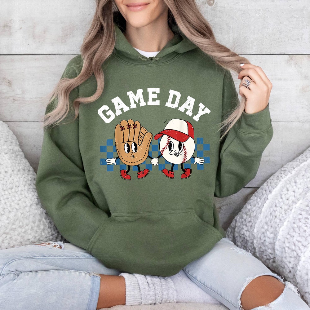 Game Day Hoodie, Baseball Hoodie, Sports Hoodie, Baseball Hoodie For Women, Sports Mom Hoodie, Family Baseball Hoodie, Baseball Mom Hoodie Bespoketshirt