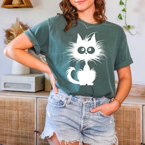 Comport Color Halloween crewneck for women, black cat shirt, halloween costume cute halloween tee, halloween tshirt,halloween cat
