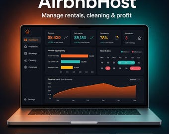 AirbnbHost Rental Tracker Windows | Short Term Host Income Cleaning Log | Excel Export Offline