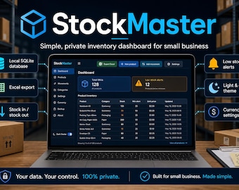 StockMaster Inventory Software | Excel Alternative for Small Business | Stock Tracker with Low Stock Alerts