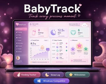 BabyTrack — Baby Care Tracker for Windows | Feeding Log + Sleep Tracker + Vaccine Schedule + Growth Chart