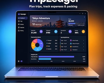 TripLedger Travel Planner Windows | Trip Budget Expense Itinerary Packing | Excel Export Offline App
