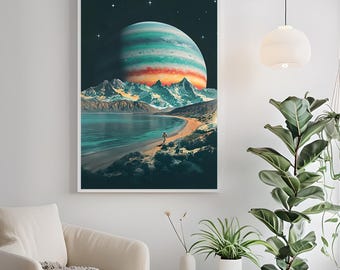 Póster del Sistema Solar, Arte del Espacio Exterior, Decoración para Habitación Infantil, Póster de Astronomía, Póster Art Nouveau, Decoración del Hogar, Regalo de Inauguración, PDF Imprimible