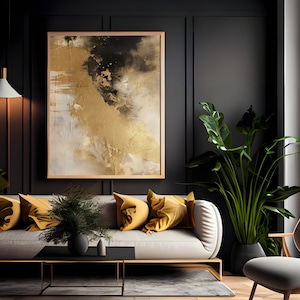 Luxury Abstract printable wall art,Abstract Wall Set, Gallery Wall Art, Minimal Prints, Printable Wall Art Set,Black And Gold Wall Art