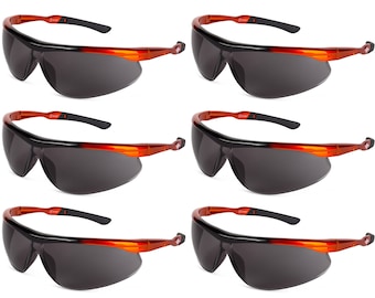 ToolFreak Safety Glasses Smoke Lens Dev 2 x6 Pack Rated to EN166 EN172 with Accessories