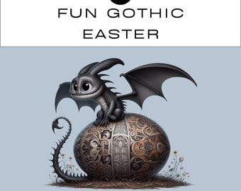 Fun Gothic Easter Clipart PNG Bundle | Junk Journal Scrapbooking | Classroom | Commercial Use