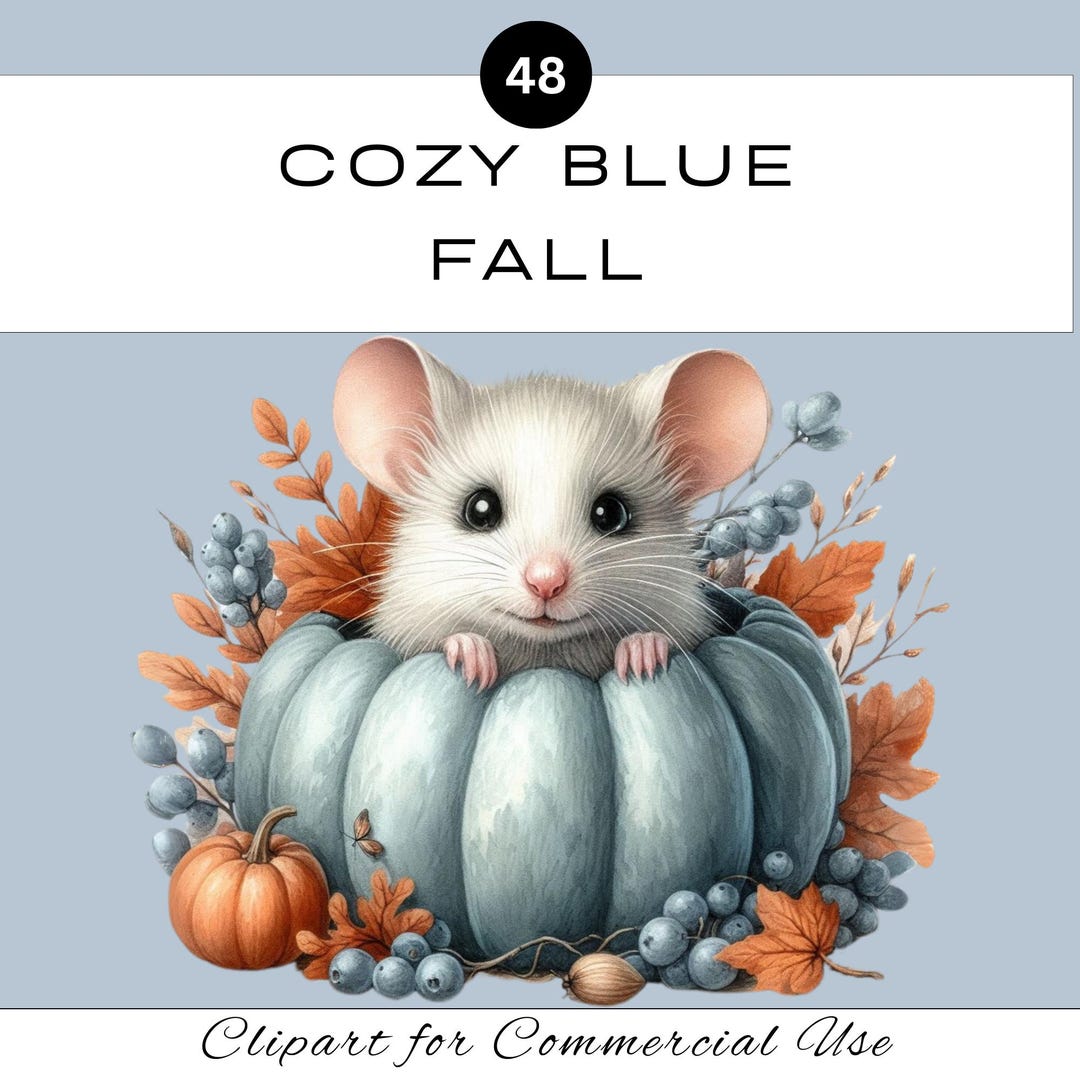 Blue Graphics Fall Cozy Blue Fall PNG Clipart | Watercolour Autumn Sublimation | Classroom ...