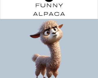Funny Alpaca PNG Clipart Bundle | Llama Sublimation Printable | Classroom |  Scrapbooking Junk Journal | Commercial Use