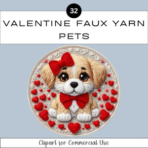 Valentine Faux Yarn Pets PNG Clipart | Viral Trendy Sublimation | Digital Download | Commercial Use