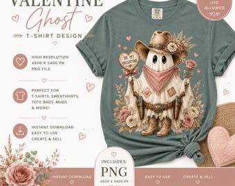 Valentinsgeist-PNG-Clipart | Western-Cowboy | Liebes-Print-on-Demand | Boho-T-Shirt-Design | Sofortiger digitaler Download | Kommerzielle Nutzung