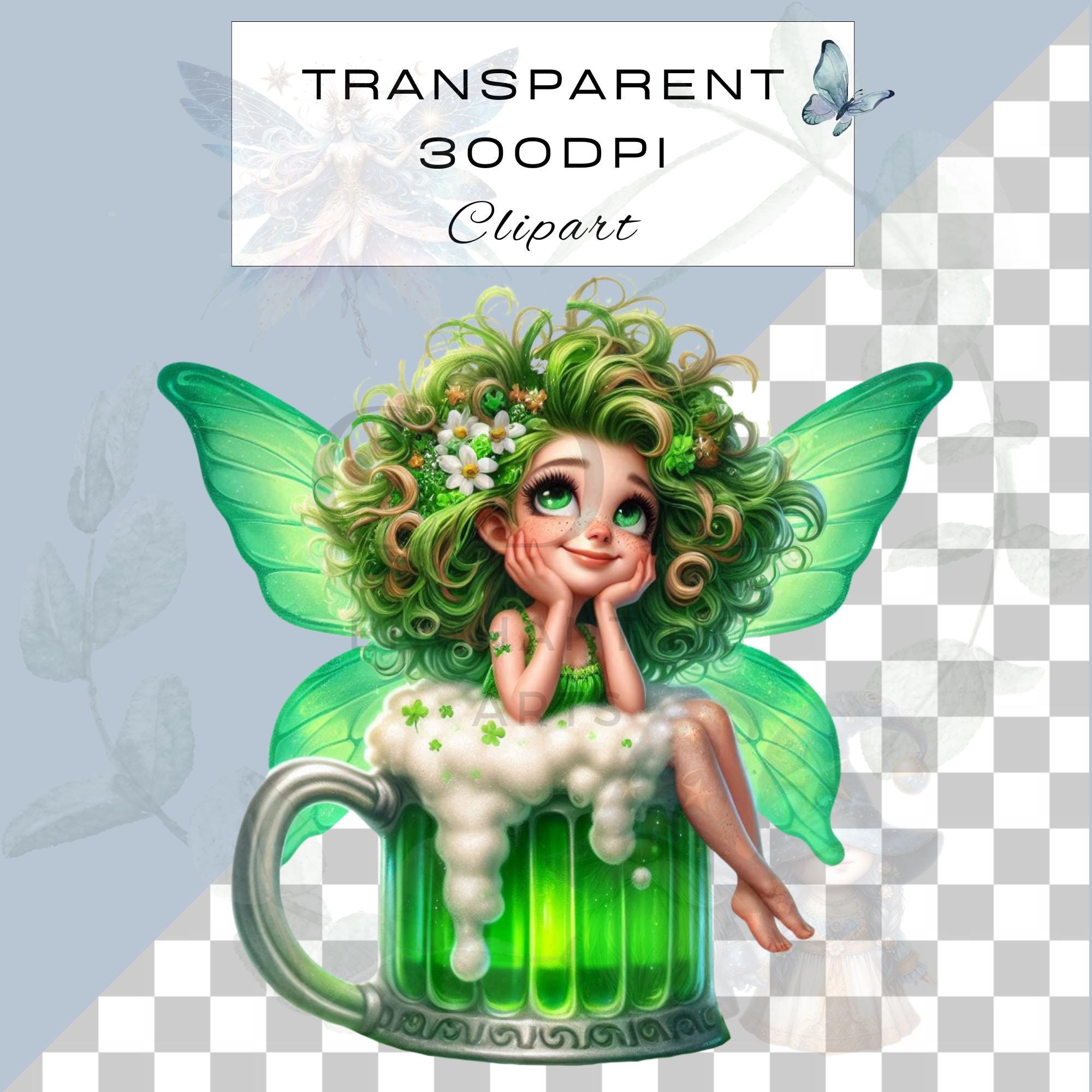 St Patricks Day Fairy Clipart PNG Set | Watercolour Cute Quirky Funny ...