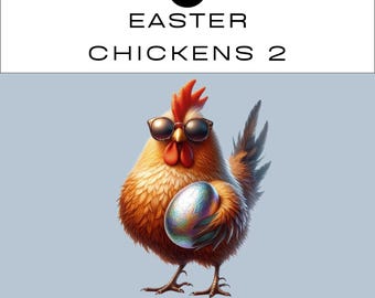 Easter Chickens Clipart 2 PNG Bundle | Watercolour Easter Eggs | Junk Journal Scrapbooking | Classroom | Commercial Use