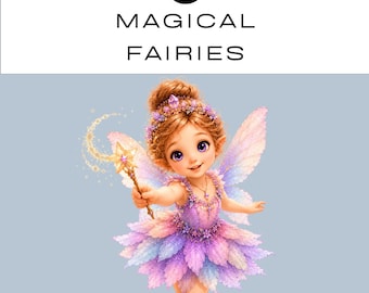 Magisches Feen-Clipart-Paket | Aquarell-PNG | 300 dpi | Sofortiger digitaler Download | Kommerzielle Nutzung | Unterrichtsmaterial