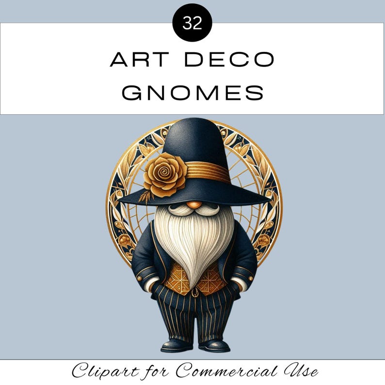 Art Deco Gnomes PNG Clipart | Watercolour Roaring 20s Batsby Subimation ...