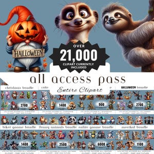 Unlimited Lifetime Access Pass to ALL Clipart from Our Entire Store - Gnomes, Fairies, Halloween, Meerkats, Animals & More! | Commercial Use