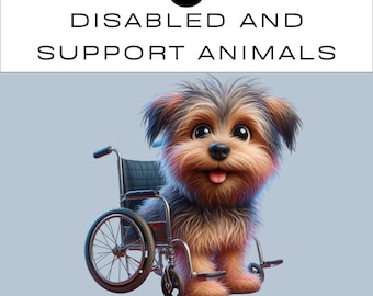 Disabled and Support Worker Animals PNG Clipart Bundle | Printable | Junk Journal Scrapbook Card | Classroom | Commercial Use