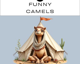Funny Camel PNG Clipart Bundle | Junk Journal Scrapbook Classroom | Commercial Use