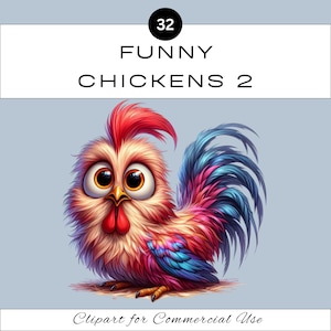 Funny Chicken PNG Clipart Set 2 | Cute Chook sublimation | Farm Junk Journal Scrapbooking | Quirky Pets | Classroom | Commercial Use