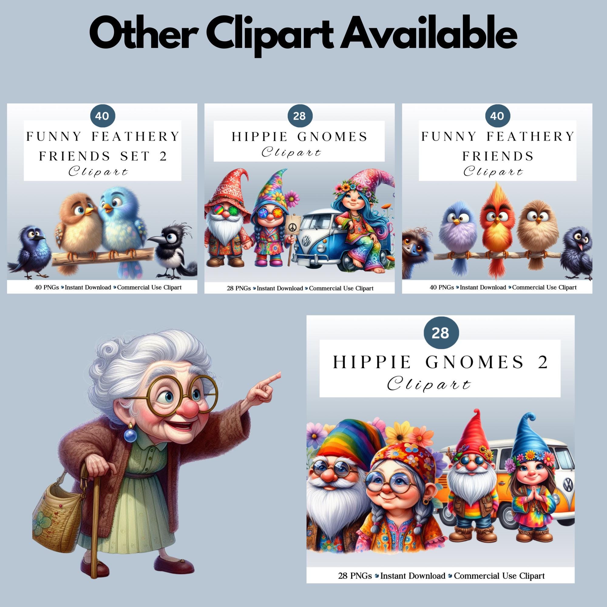 Funny Grannys PNG Clipart Bundle | Sassy Granny Sublimation ...