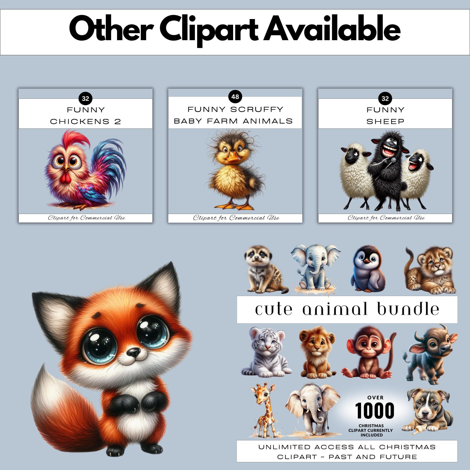 Cute Farm Animals PNG Clipart Bundle | Farmyard Sublimation | Classroom ...