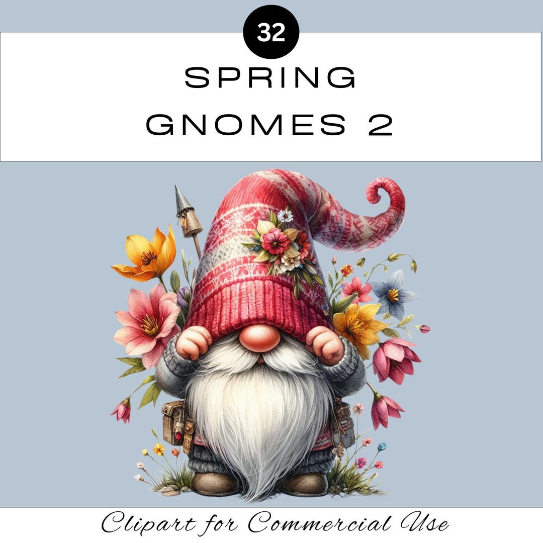 Spring Gnom Spring Gnome PNG Clipart 2 | Watercolour Season Flower | Scrapbooking ...
