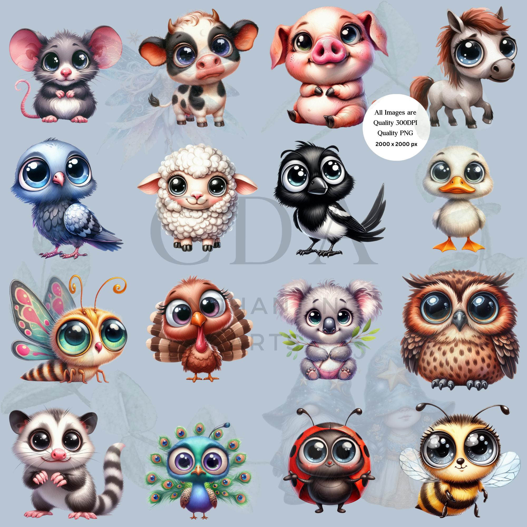 Cute Farm Animals PNG Clipart Bundle | Farmyard Sublimation | Classroom ...