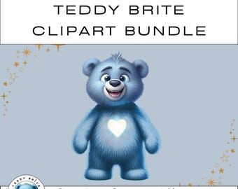 Teddy Brite Clipart Bundle PNG | Cute Teddy Bear | Sticker Design | Cricut Printable | Instant Download | Commercial Use