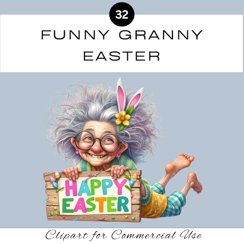Funny Easter Grannys PNG Clipart Set | Sassy Granny PNG | Commercial ...