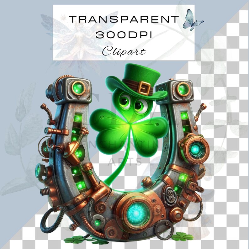 Steampunk St Patricks Day Clipart PNG Bundle | Watercolour Cute Quirky ...