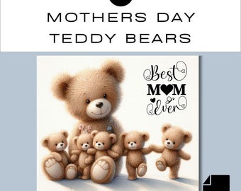 Mothers Day Teddy BearJPG Clipart | Best Mum Mom | Junk Journal Scrapbooking | Classroom | Commercial Use