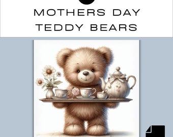 Mothers Day Teddy BearJPG Clipart 2 | Best Mum Mom | Junk Journal Scrapbooking | Classroom | Commercial Use